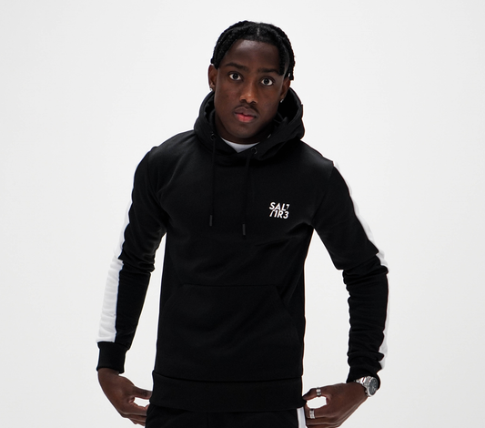 Black White Tape Tracksuit Hoodie