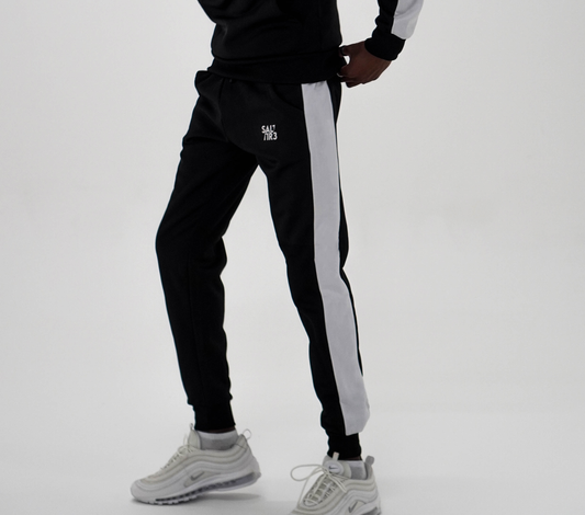 Black White Tape Tracksuit Joggers
