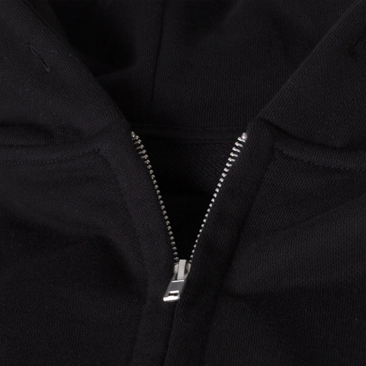 Black Signature Zipped Hoodie