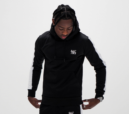 Black White Tape Tracksuit Hoodie