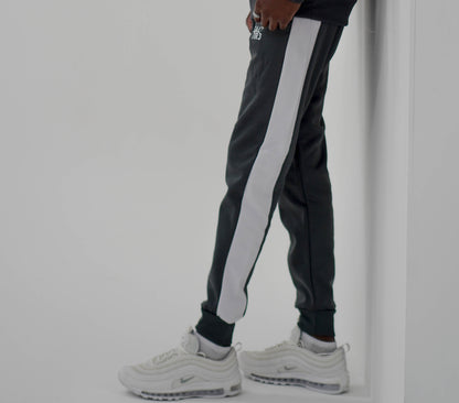 Grey White Tape Tracksuit Joggers