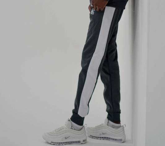 Grey White Tape Tracksuit Joggers