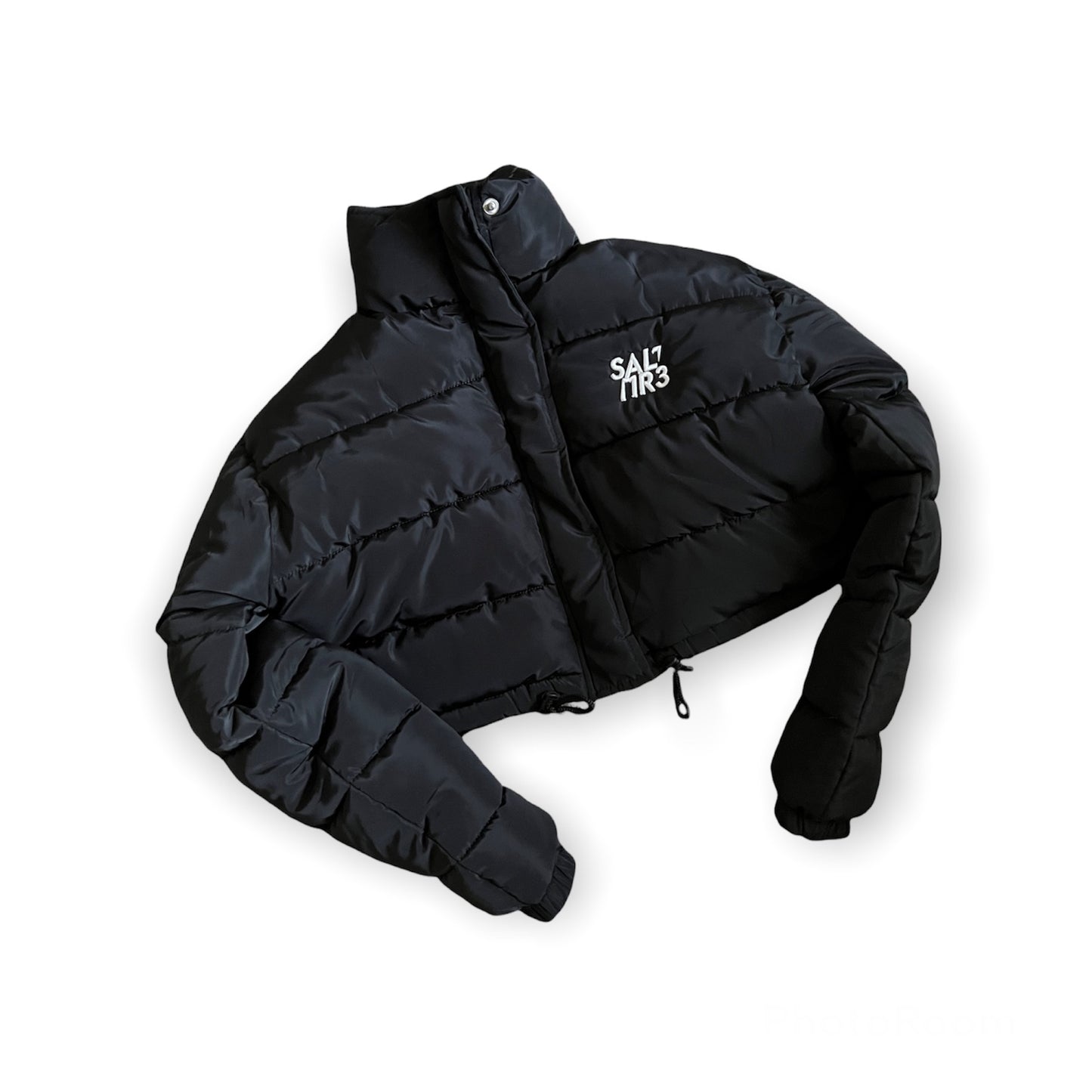 Woman's Black Cropped Puffer